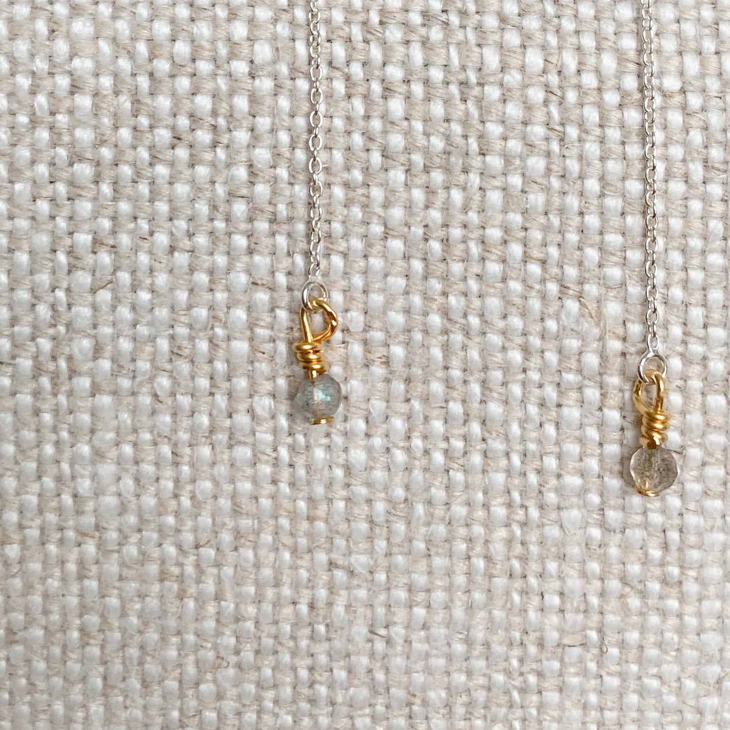 Labradorite Threader Earrings - BelleStyle