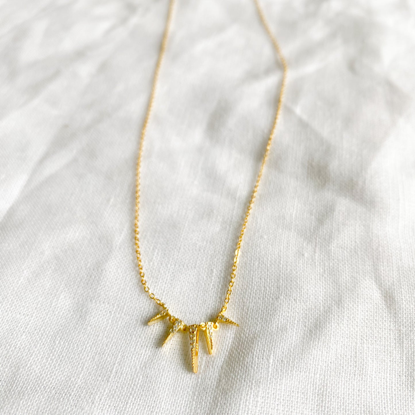 Sunbeam Gold Crystal Necklace - BelleStyle