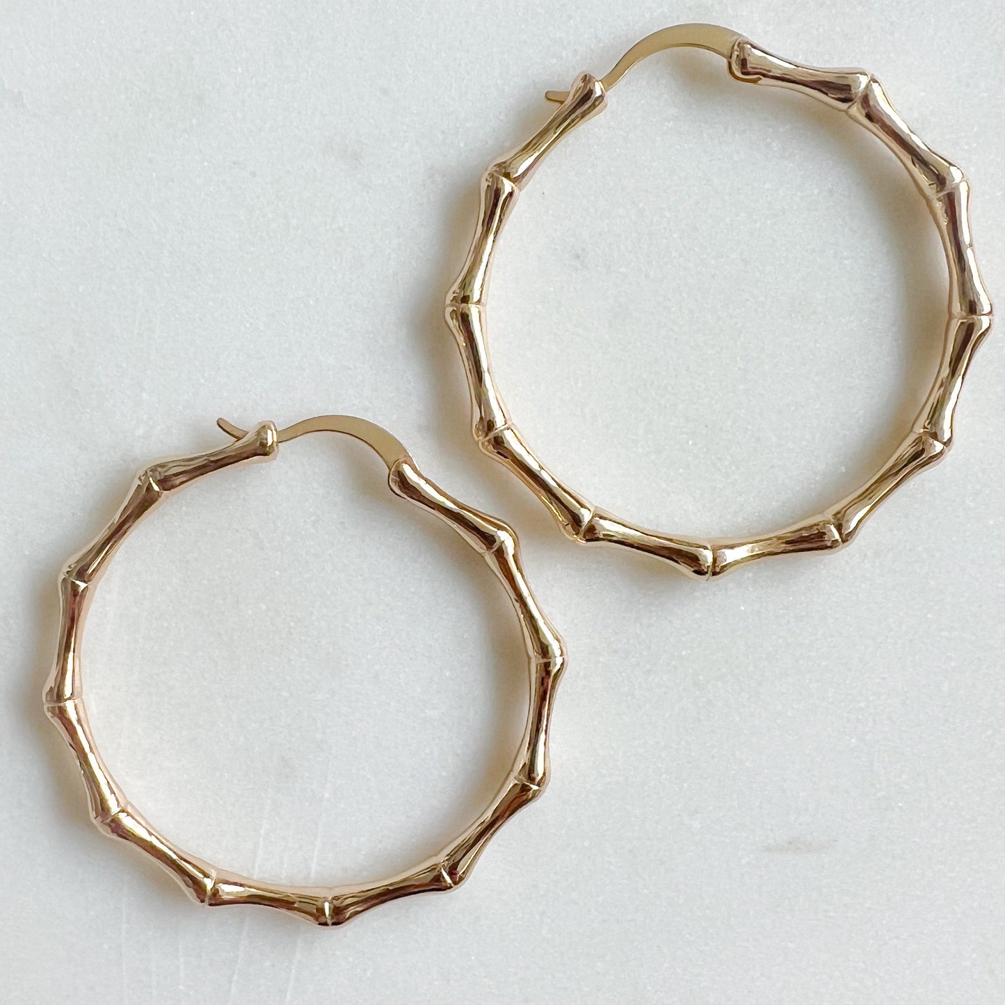 Bamboo 925 Hoop Earrings - BelleStyle
