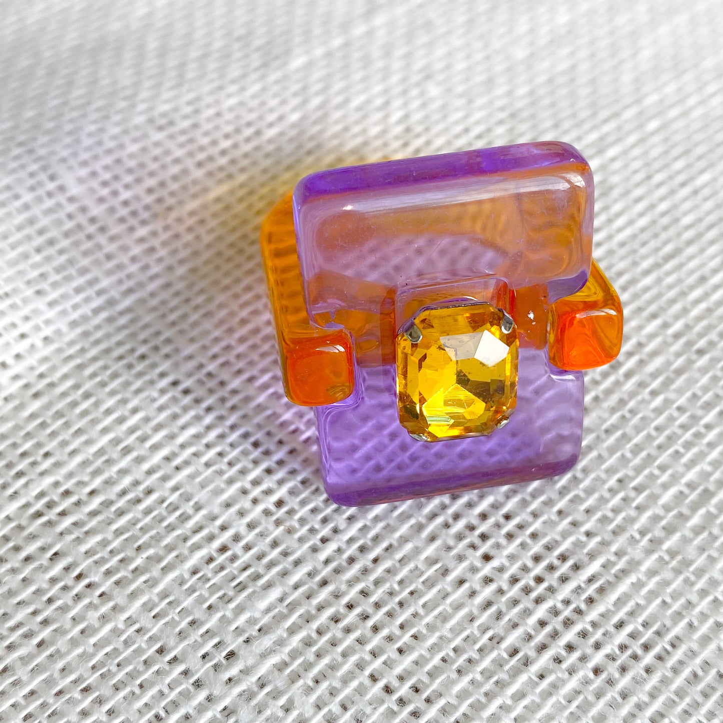 Candy Paint Rectangle Ring - BelleStyle