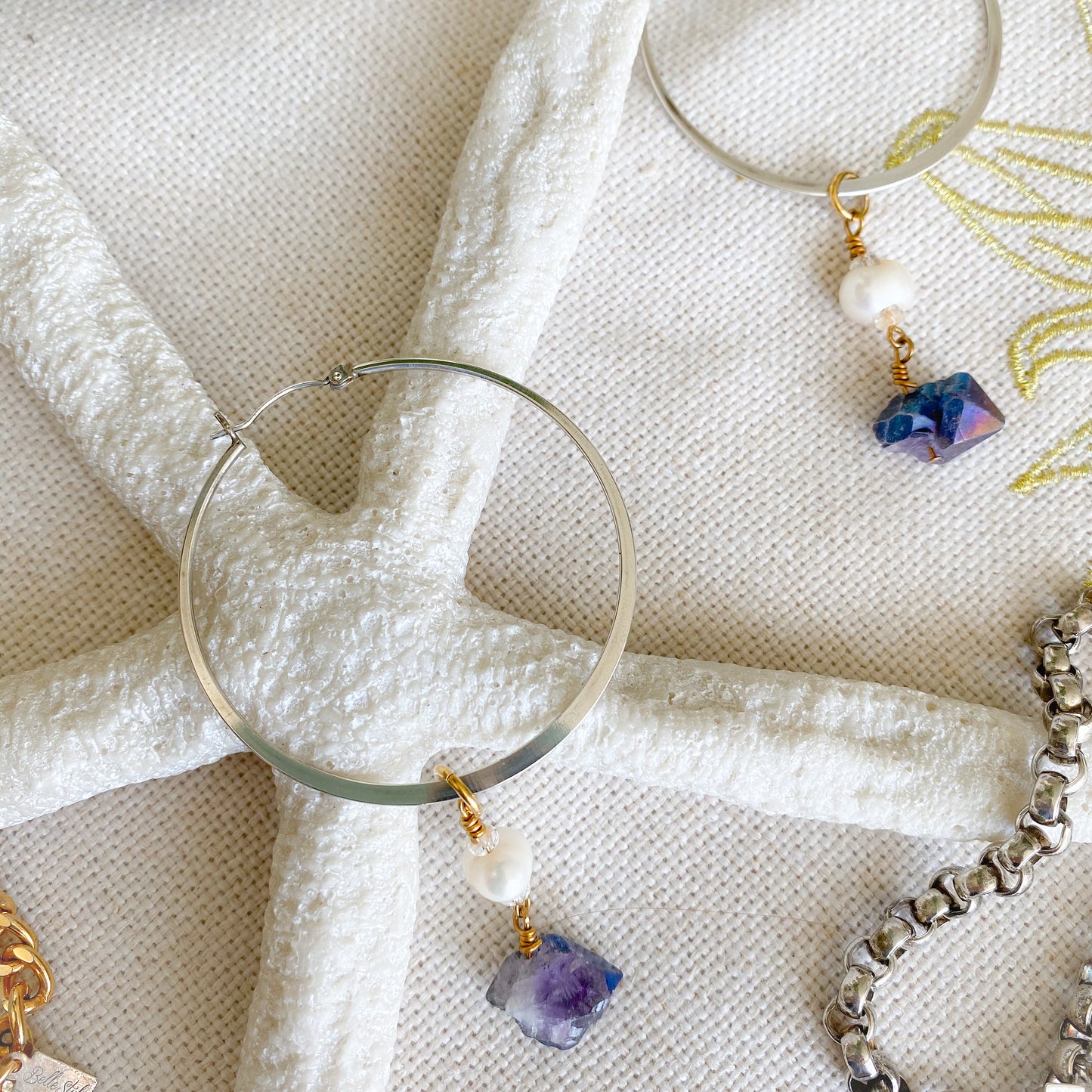 Billie Sterling Silver Hoop Earrings - Bellestyle
