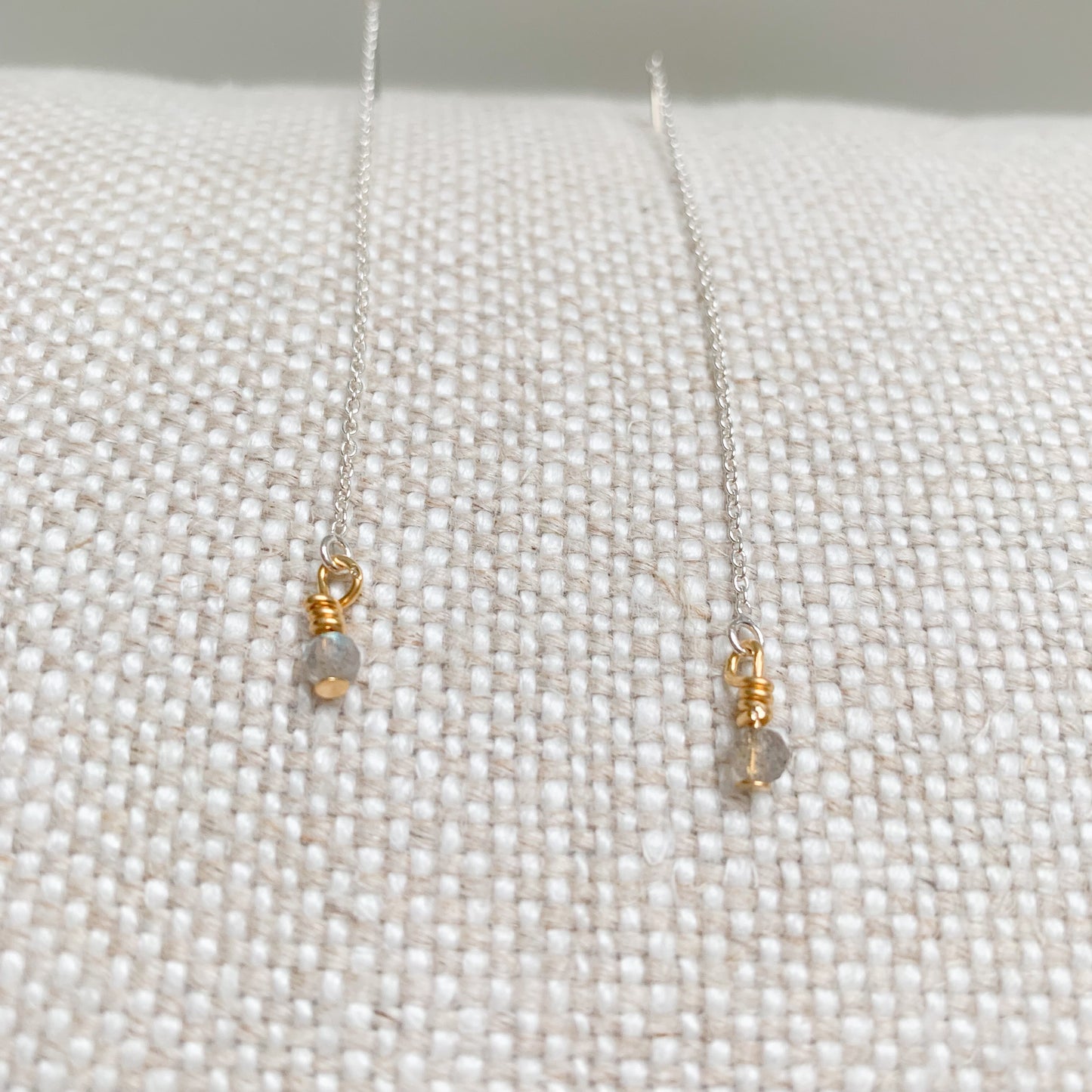 Labradorite Threader Earrings - BelleStyle