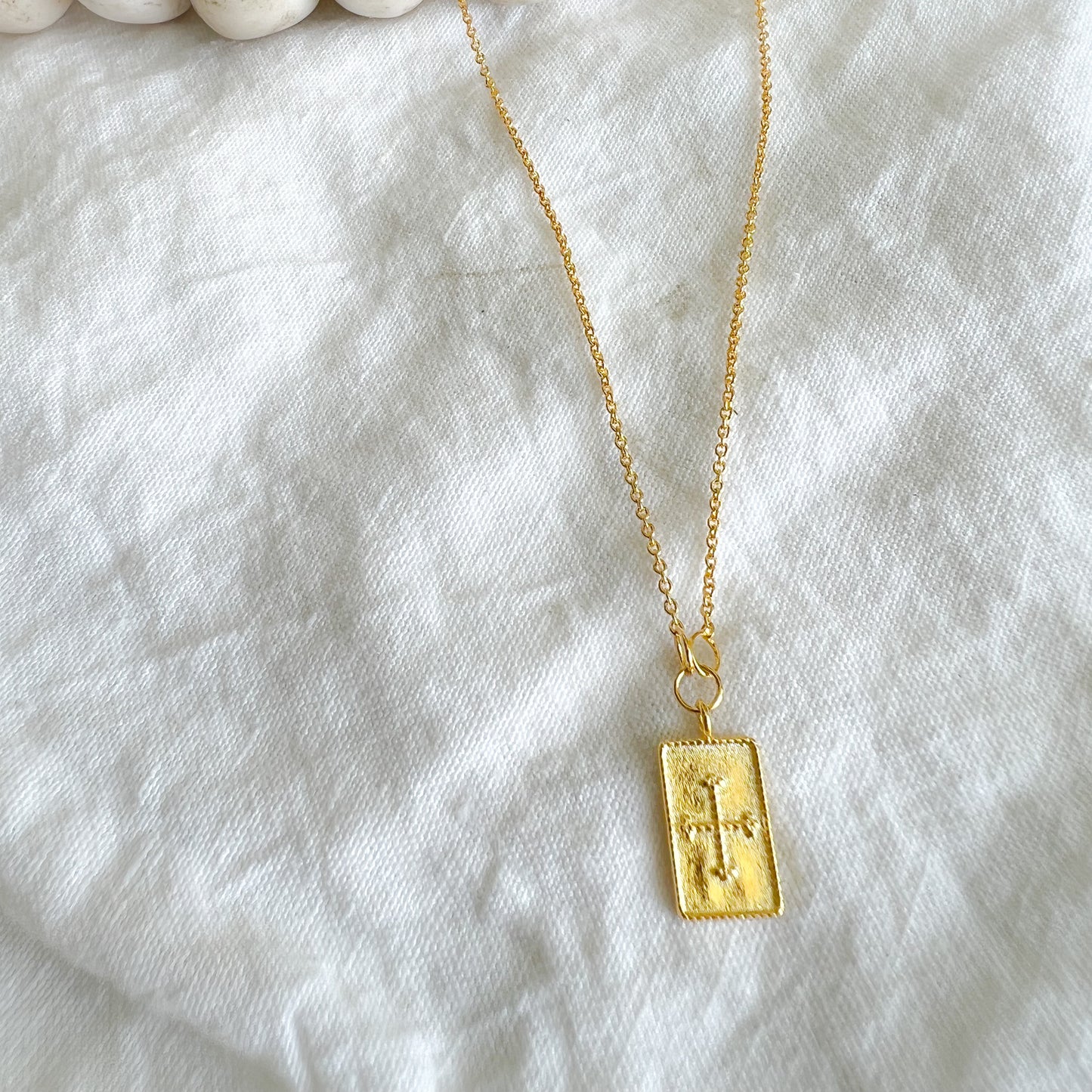 Celtic Rectangle Cross Gold Necklace - Bellestyle