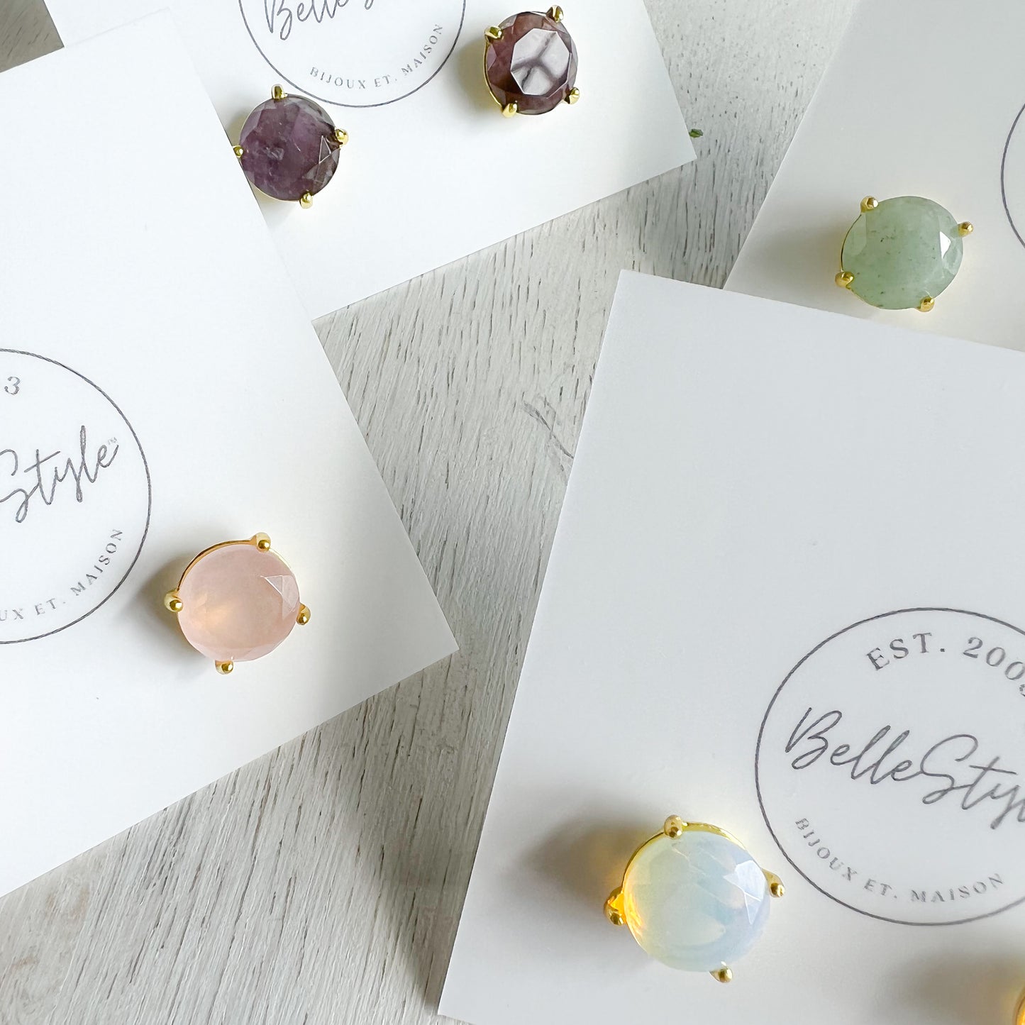 Calm Semi-Precious Post Earrings - BelleStyle