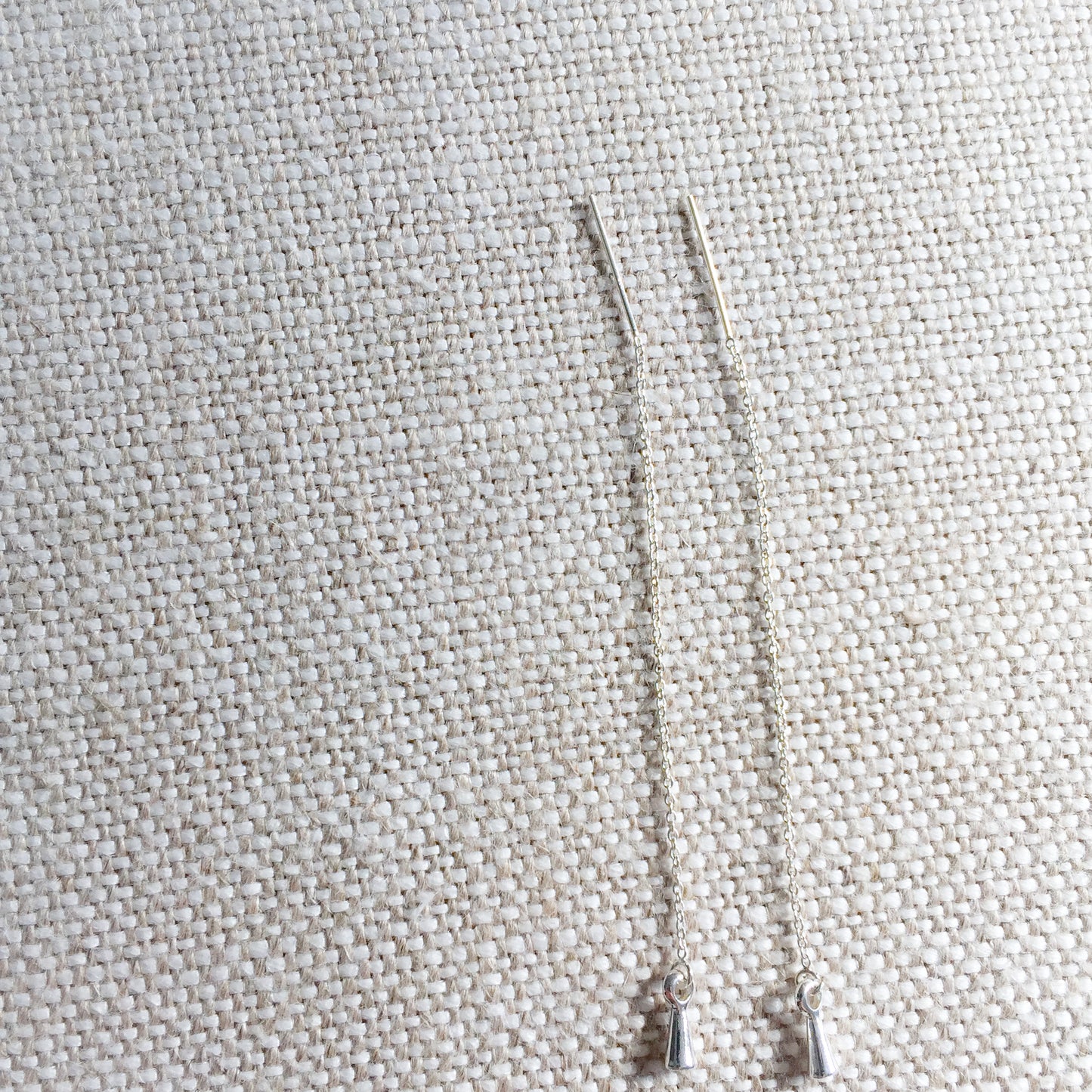 Silver Spike Threader Earrings - BelleStyle