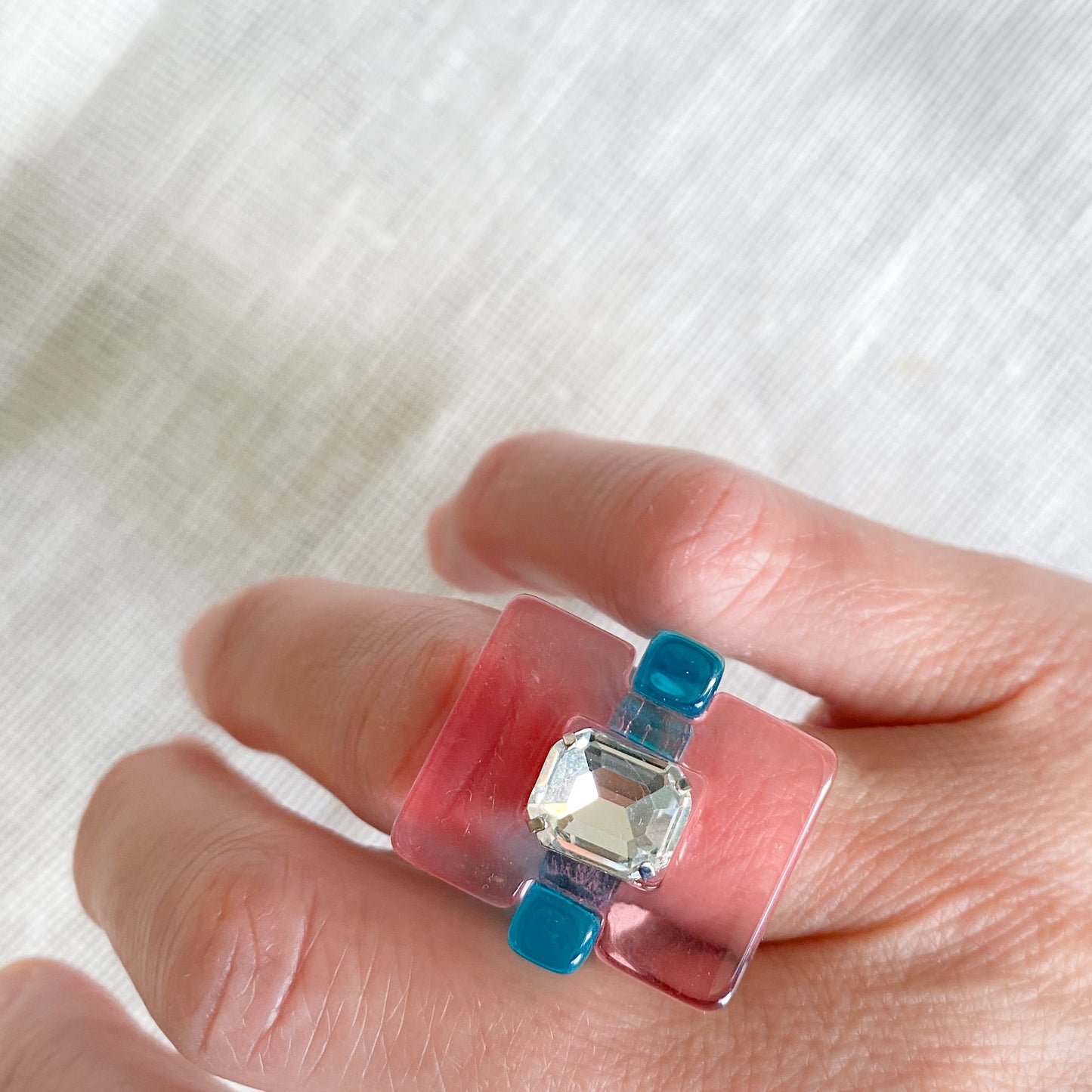 Candy Paint Rectangle Ring - BelleStyle