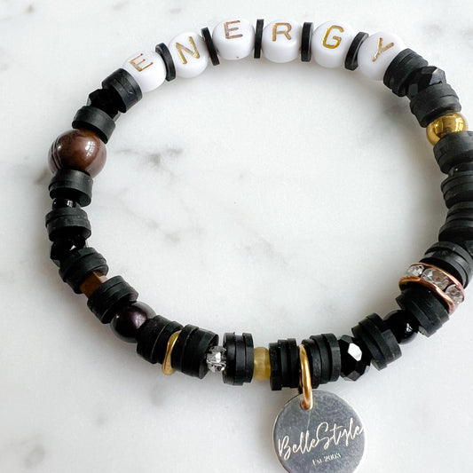ENERGY Friendship Bracelet Black - BelleStyle