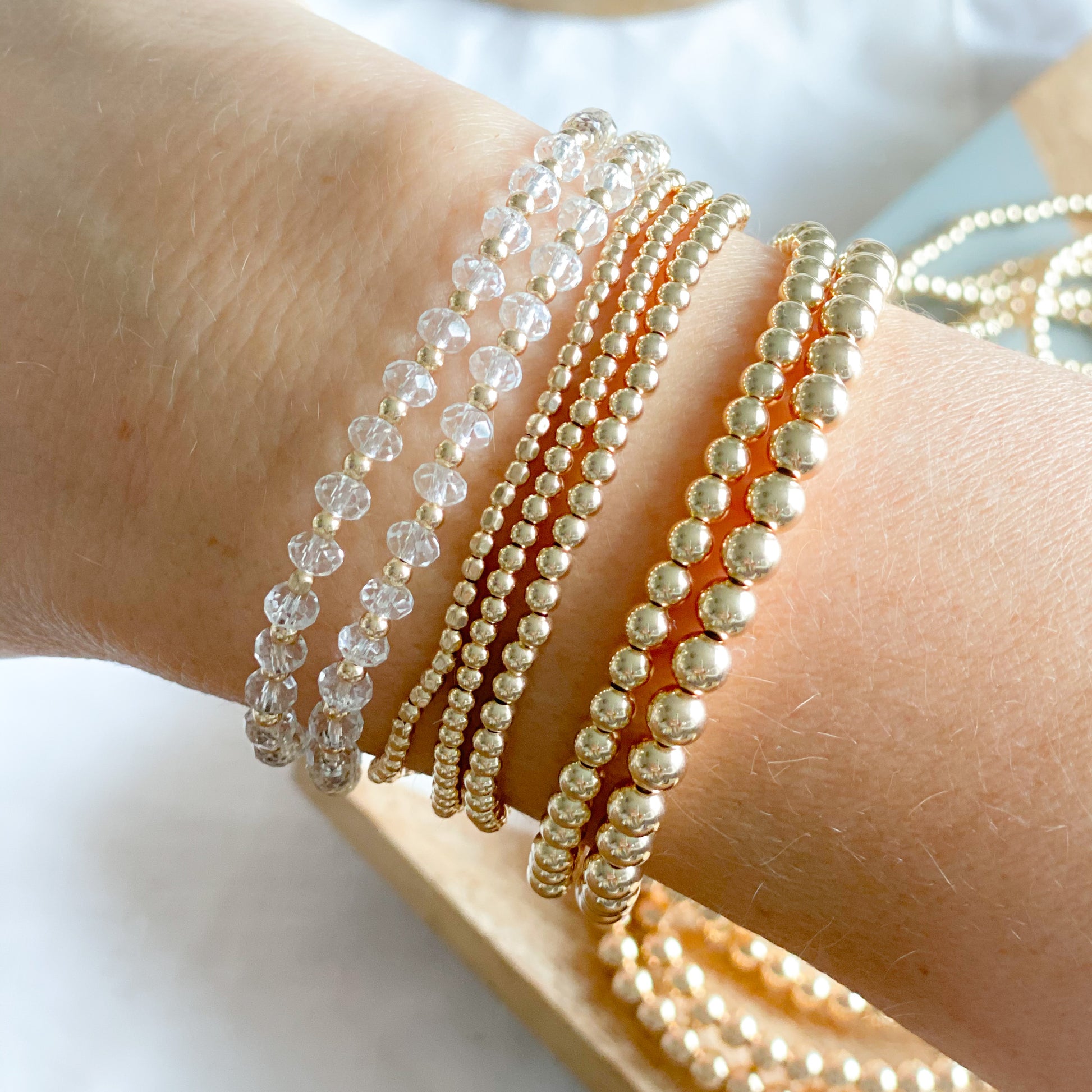Gold 14K Beaded Bracelet - Bellestyle