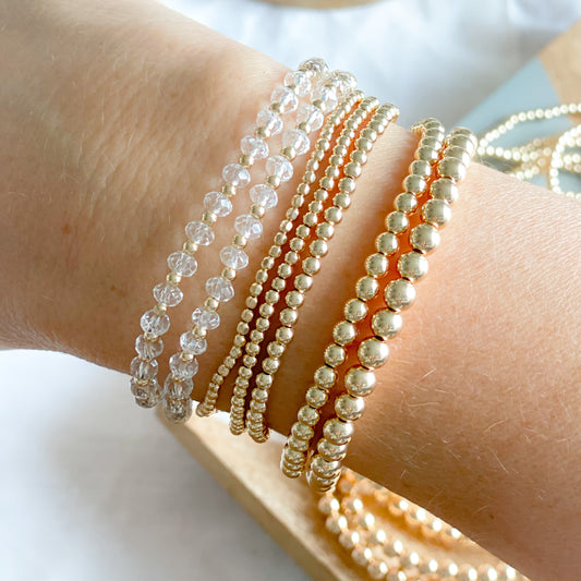 Gold 14K Beaded Bracelet - Bellestyle