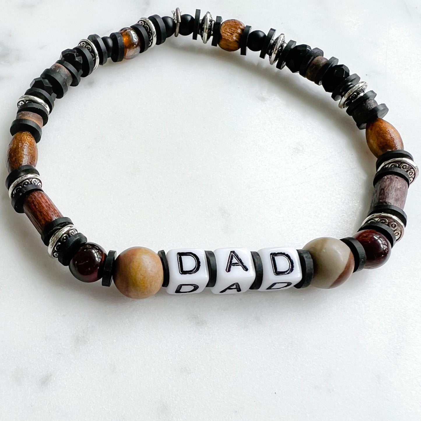 DAD Tiger Eye Men’s Letter Bracelet