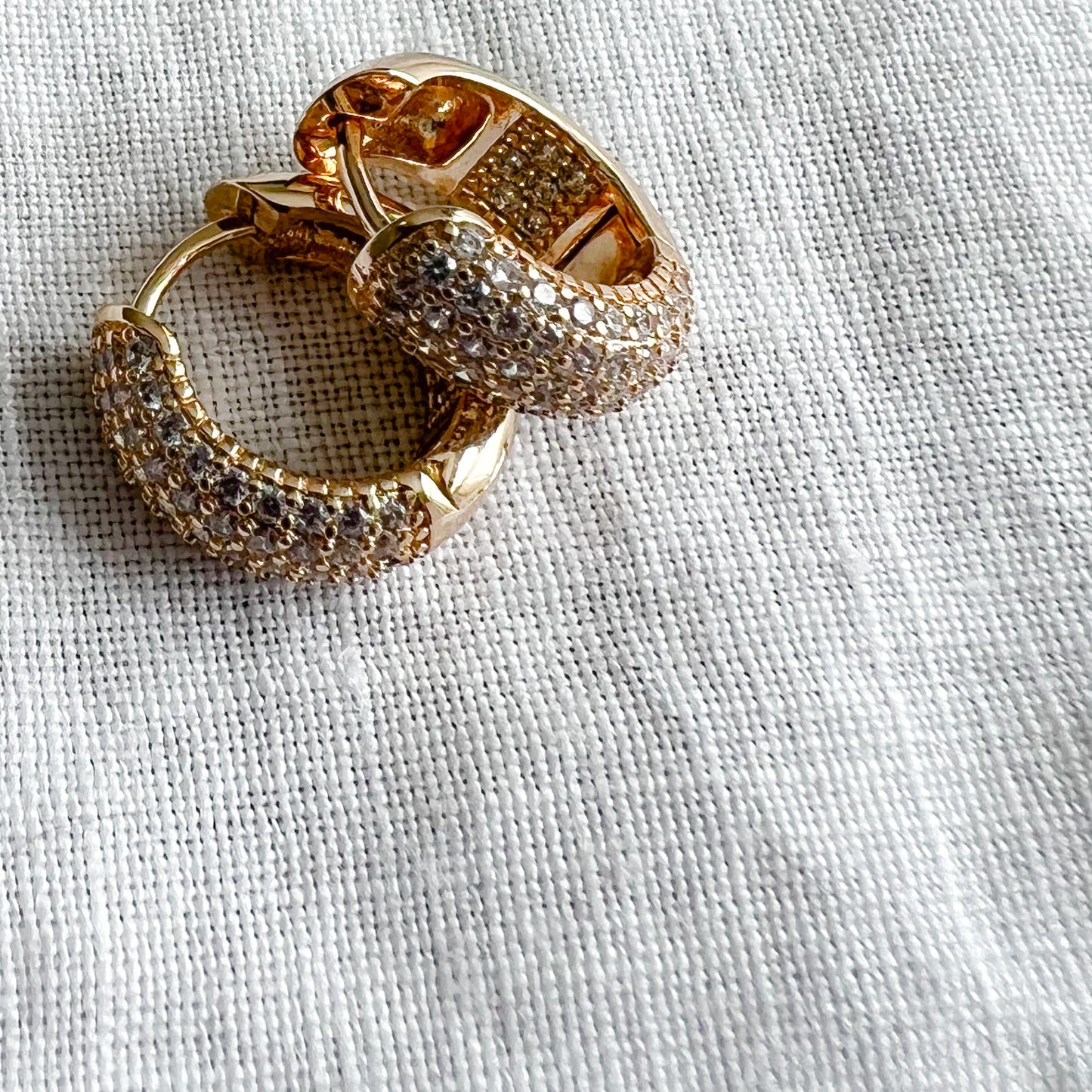 Small Pave Crystal Hoops - BelleStyle