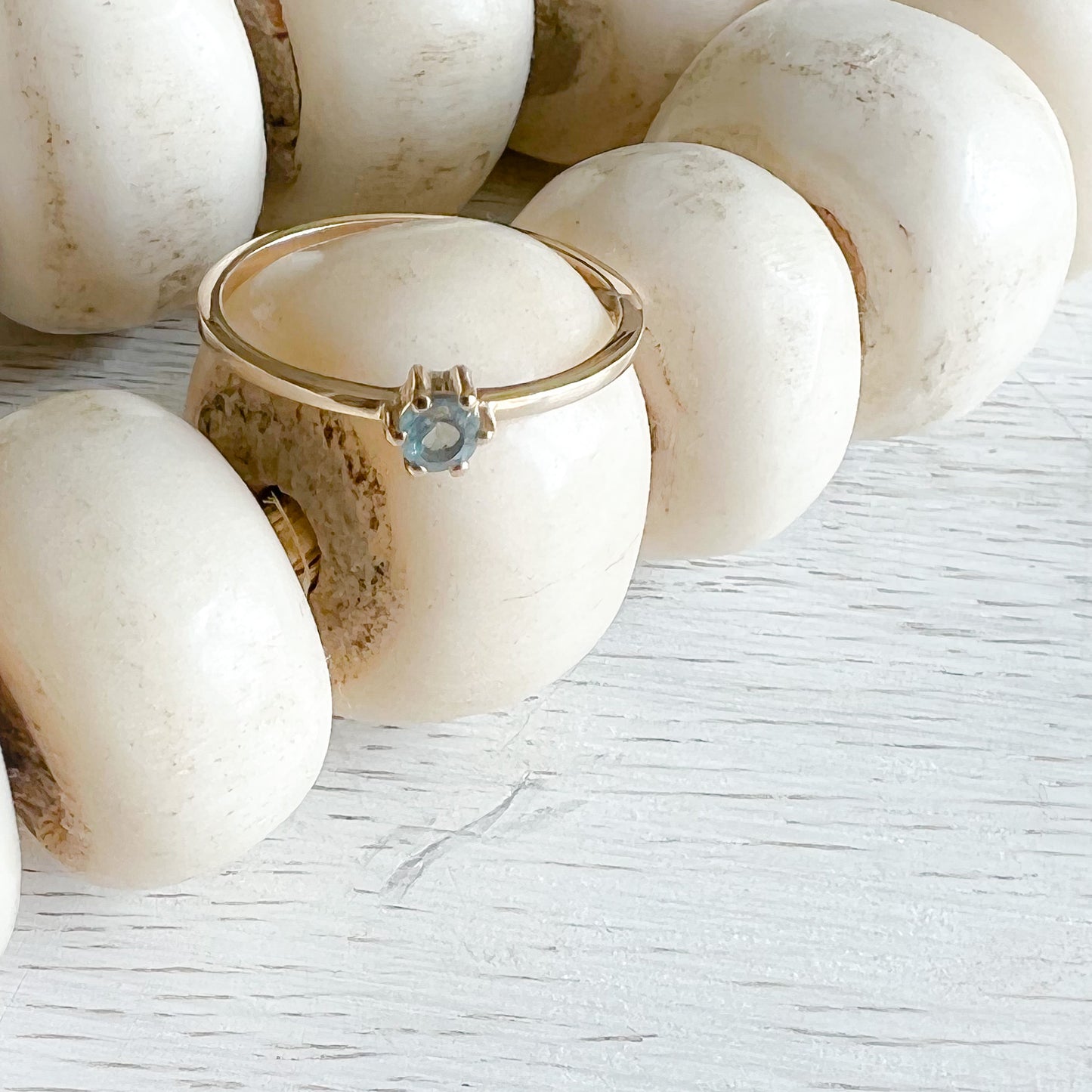 Ciel Blue Topaz 14K Gold Ring - BelleStyle