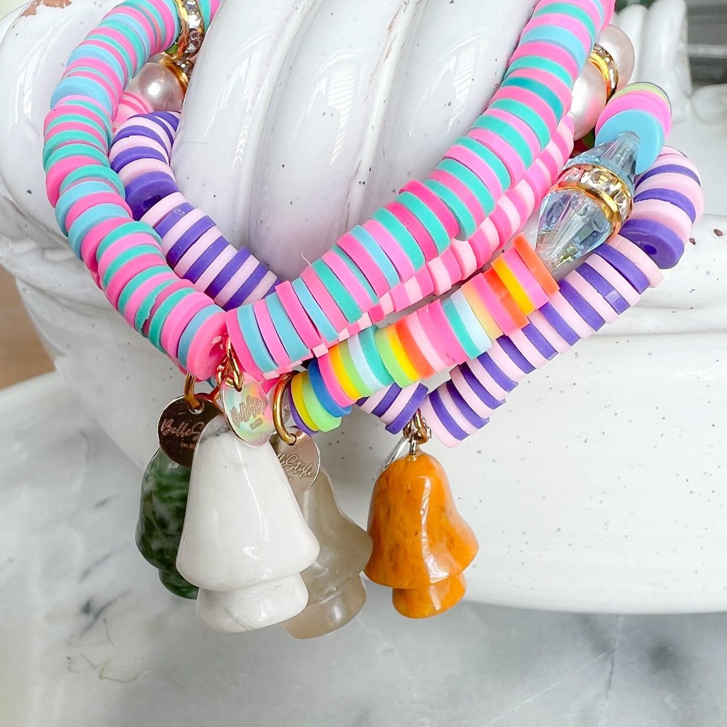 Color Stripe Vintage Shroom Bracelet - BelleStyle