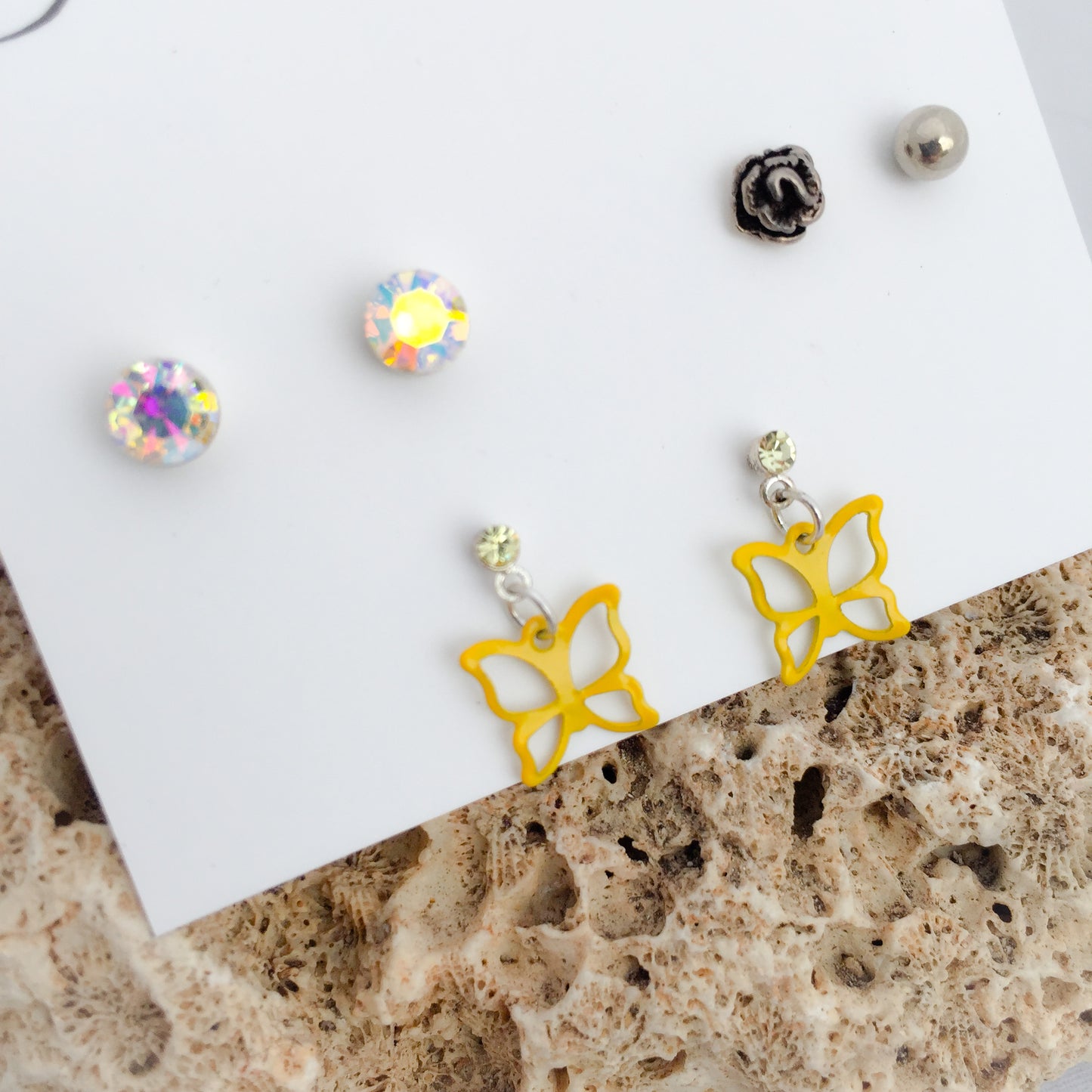 Butterfly Post Earrings Pack - BelleStyle