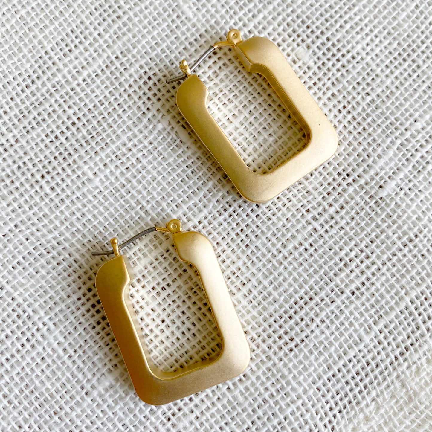 Elaine Matte Gold Hoop Earrings - Bellestyle
