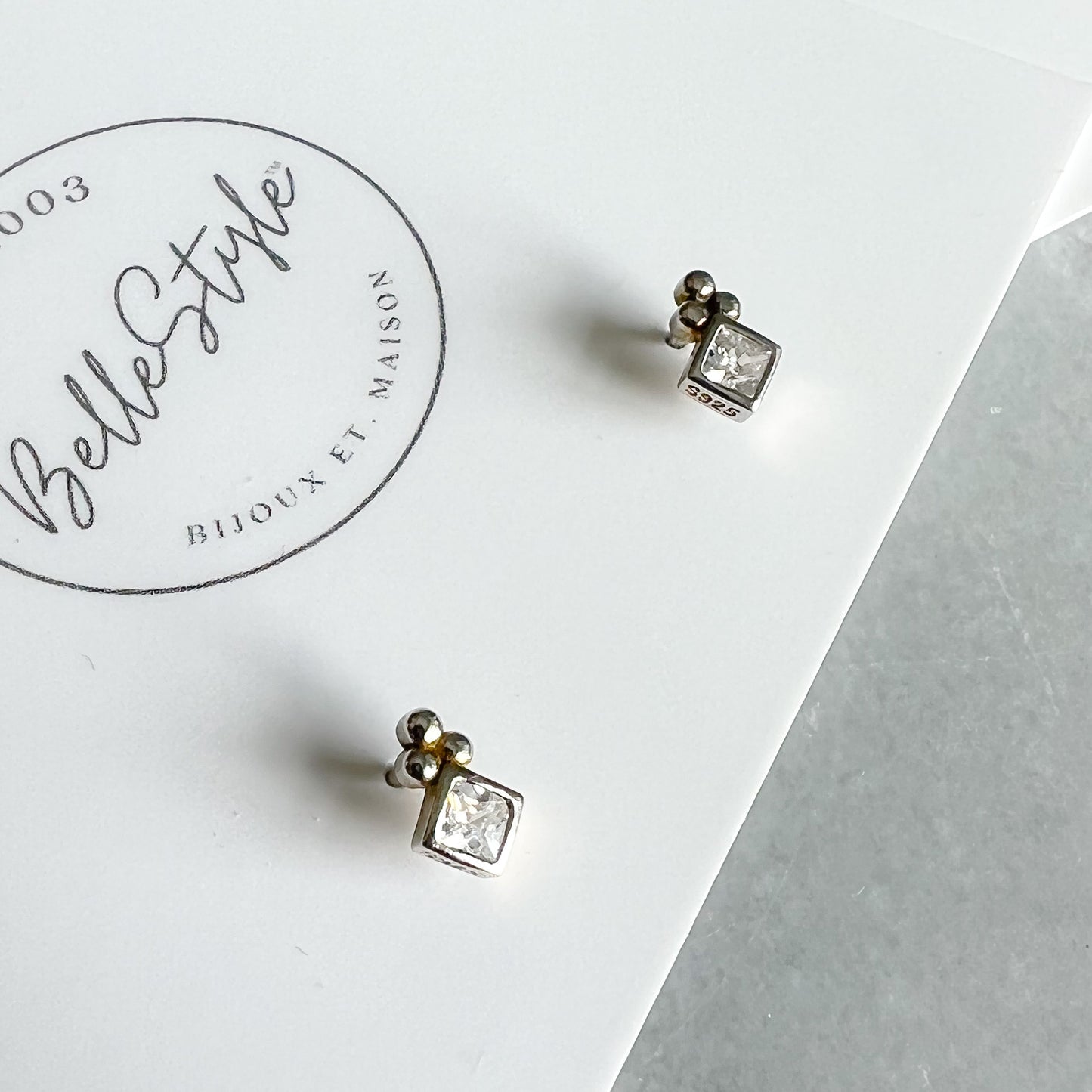 Dixie Crystal Sterling Silver Cartilage Earrings - Bellestyle