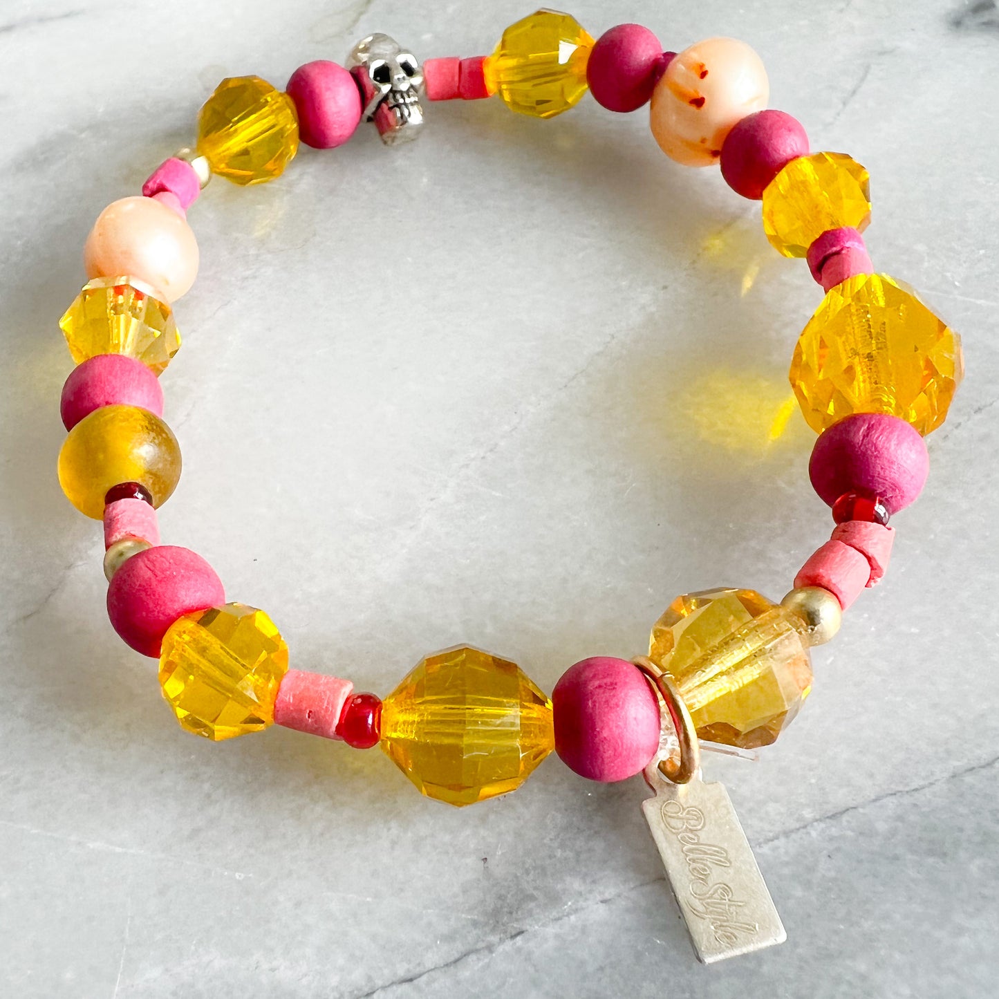Pink Skull Bracelet - BelleStyle