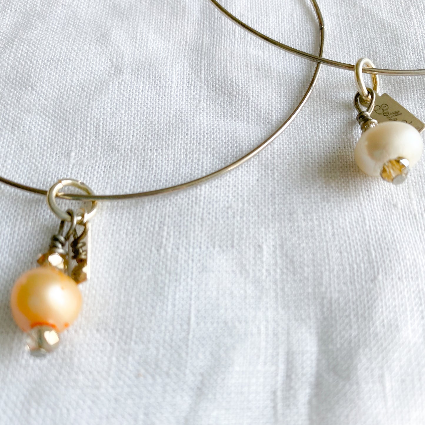 Freshwater Pearl Silver Bangle - BelleStyle