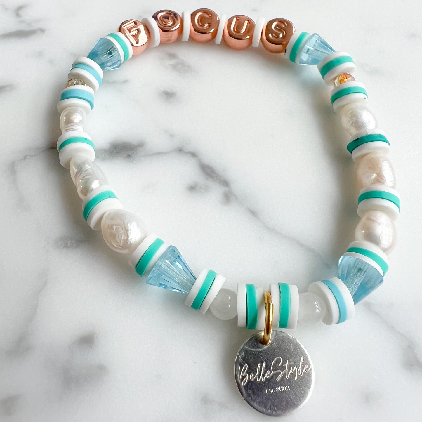 LIGHT Rose Gold Friendship Bracelet Blue - BelleStyle