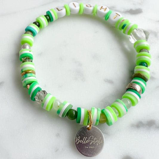 LIGHT Friendship Bracelet Green - BelleStyle