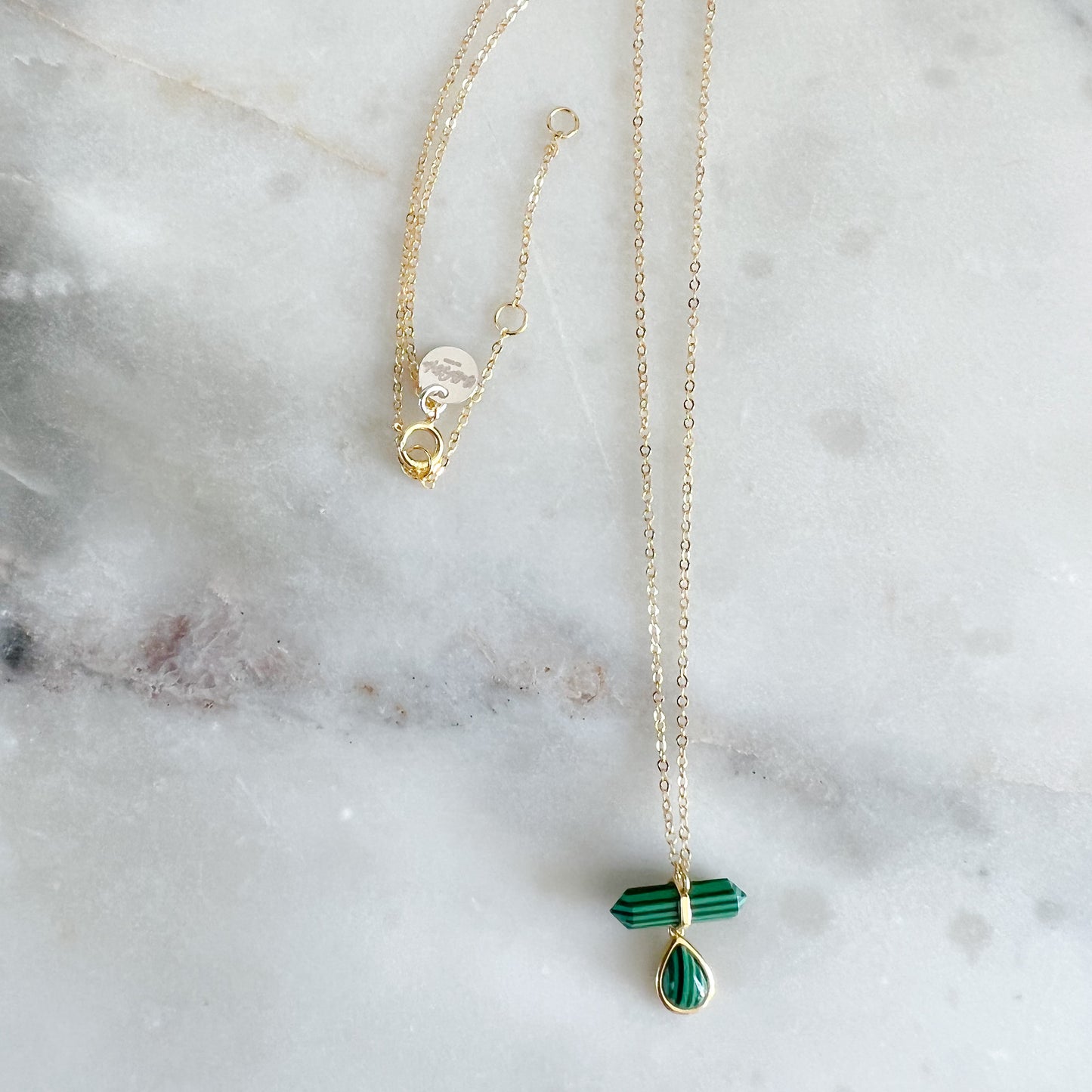 Marcasite Teardrop Gold Necklace - BelleStyle