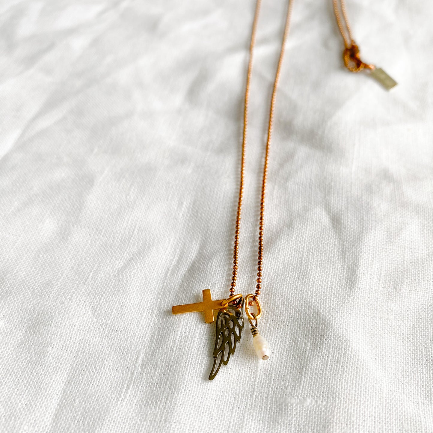 Wing Pearl Charm Necklace - BelleStyle