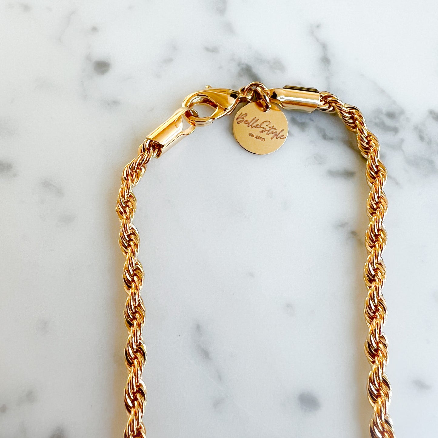 Gold Rope Chain Necklace - BelleStyle