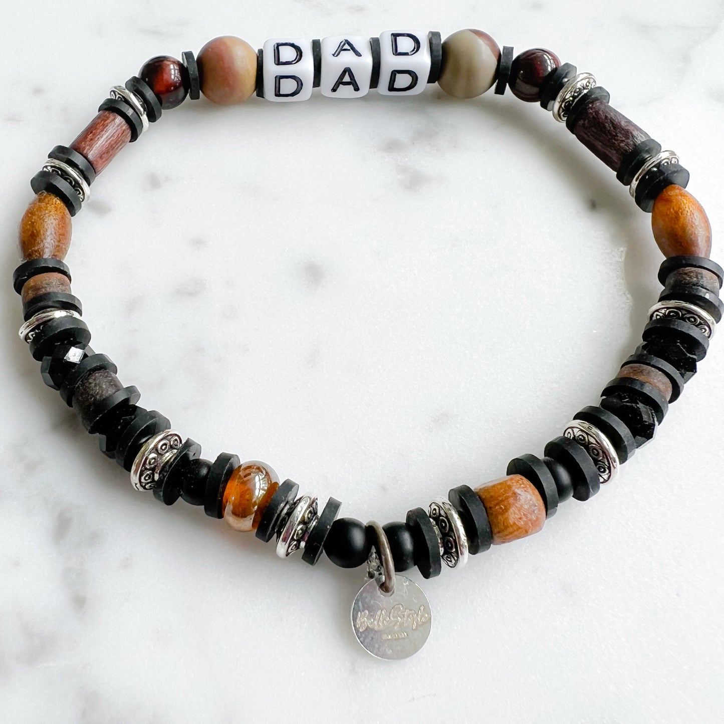 DAD Tiger Eye Men’s Letter Bracelet