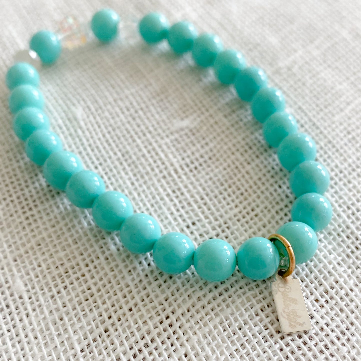 Vale Mother of Pearl Swarovski Crystal Bracelet - Bellestyle