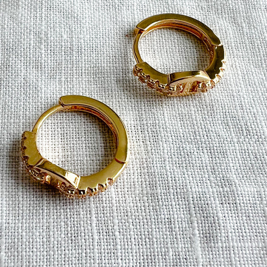 Mini Soda Tab Gold Plate Huggie Hoop Earrings - BelleStyle