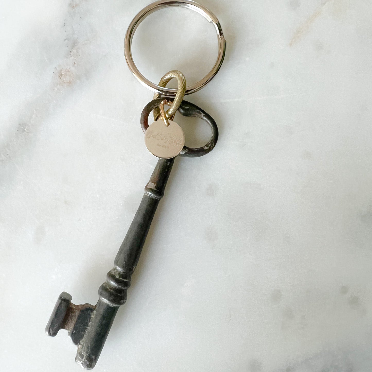 Antique Darwin Skeleton Key Keychain - BelleStyle