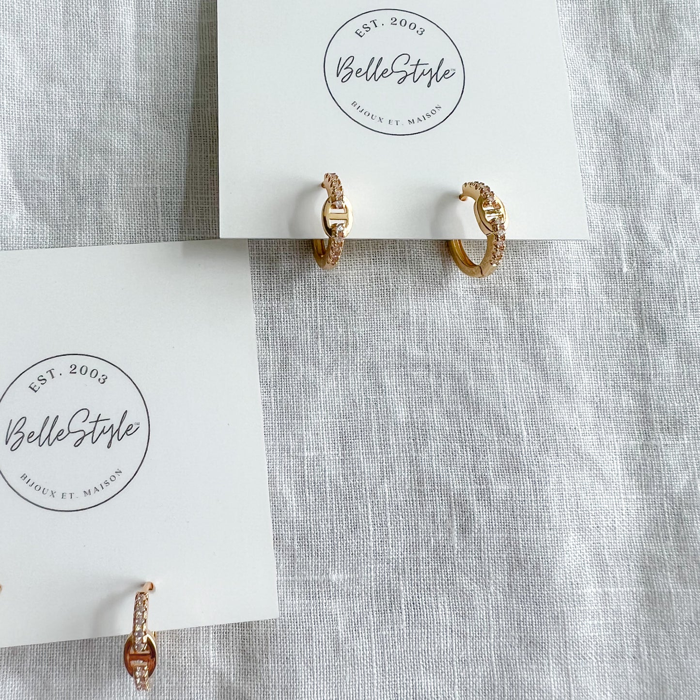 Mini Soda Tab Gold Plate Huggie Hoop Earrings - BelleStyle