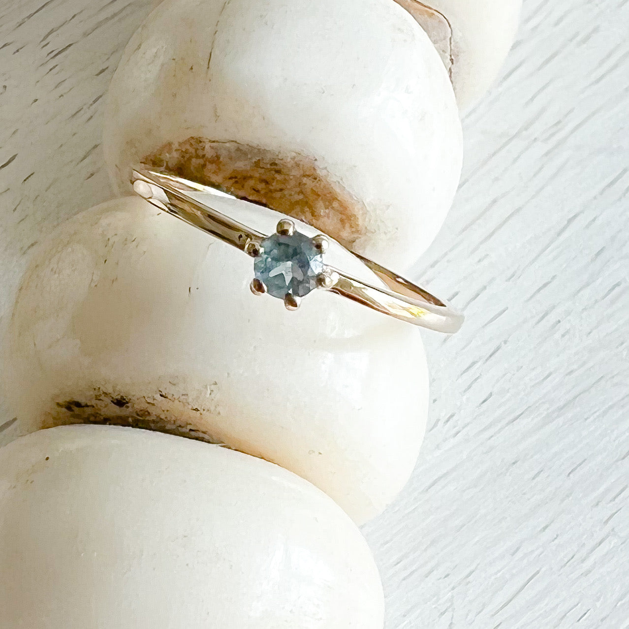 Ciel Blue Topaz 14K Gold Ring - BelleStyle