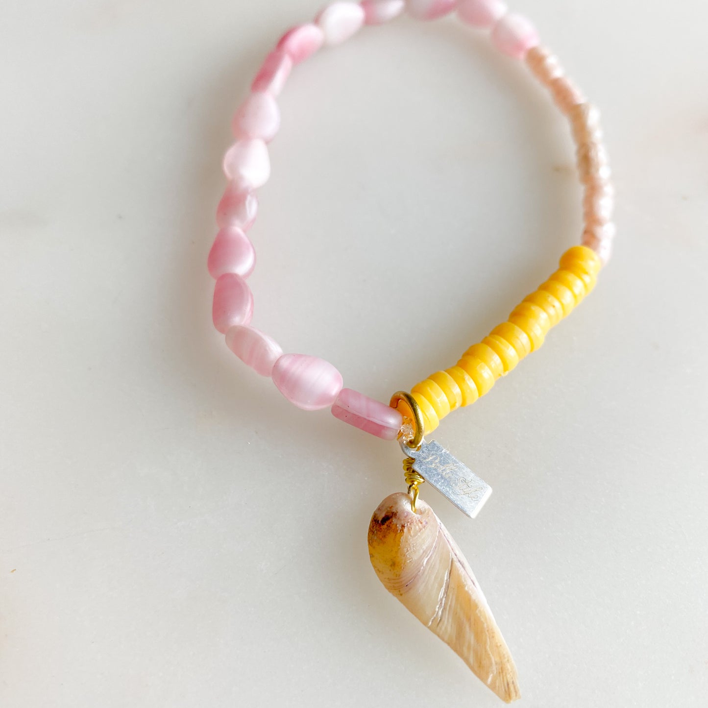 Morgan Sustainable Shell Bracelet - BelleStyle - crystal quartz rose quartz freshwater pearl handmade pink girls vintage mother of pearl shells