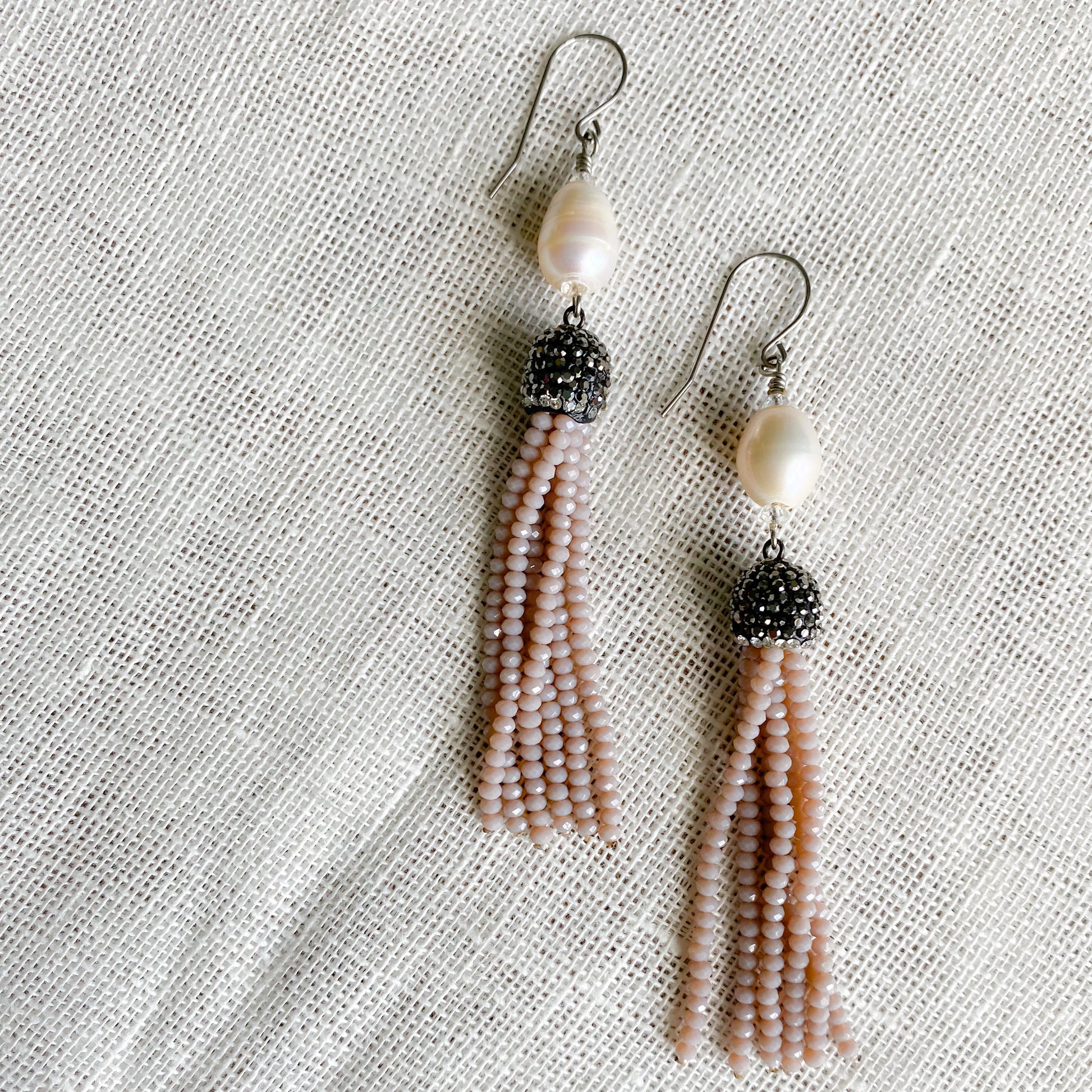 Gabriella Freshwater Pearl Crystal Earrings - Bellestyle