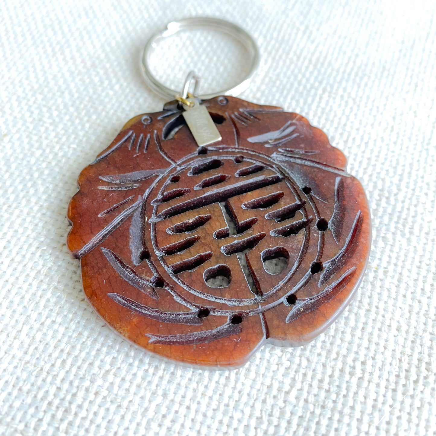 Lucky Jade Hand Carved Love Bird Keychain - BelleStyle
