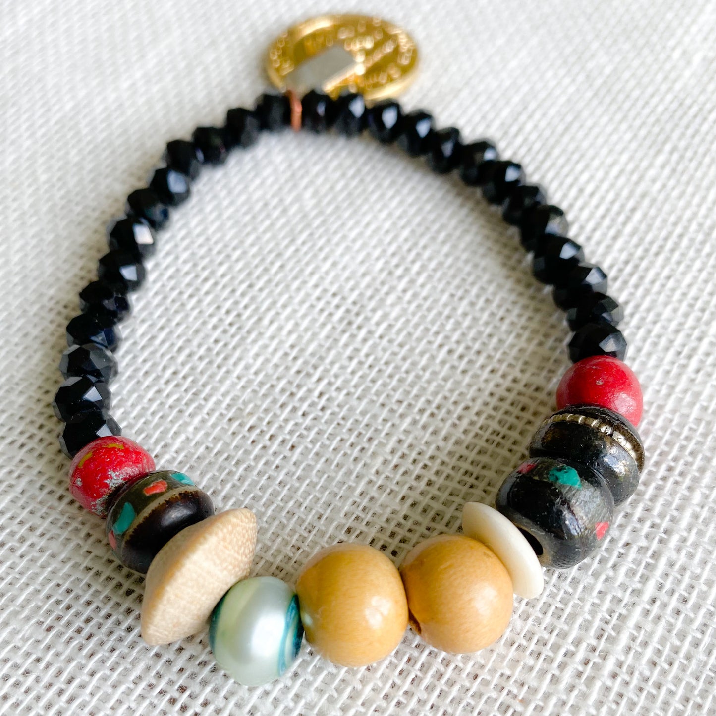 St. Christopher Rosewood Prayer Bead Crystal Bracelet - BelleStyle