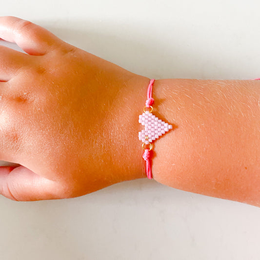 Pink Heart Seed Bead Bracelet - BelleStyle