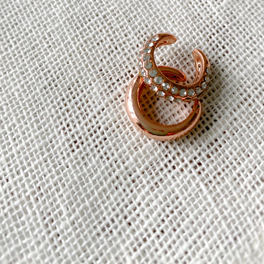 Uptown thick earcuff earring - Bellestyle rose gold crystal