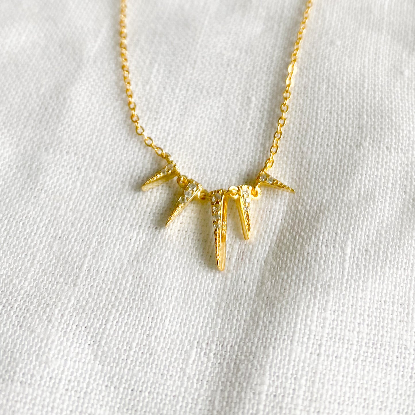 Sunbeam Gold Crystal Necklace - BelleStyle