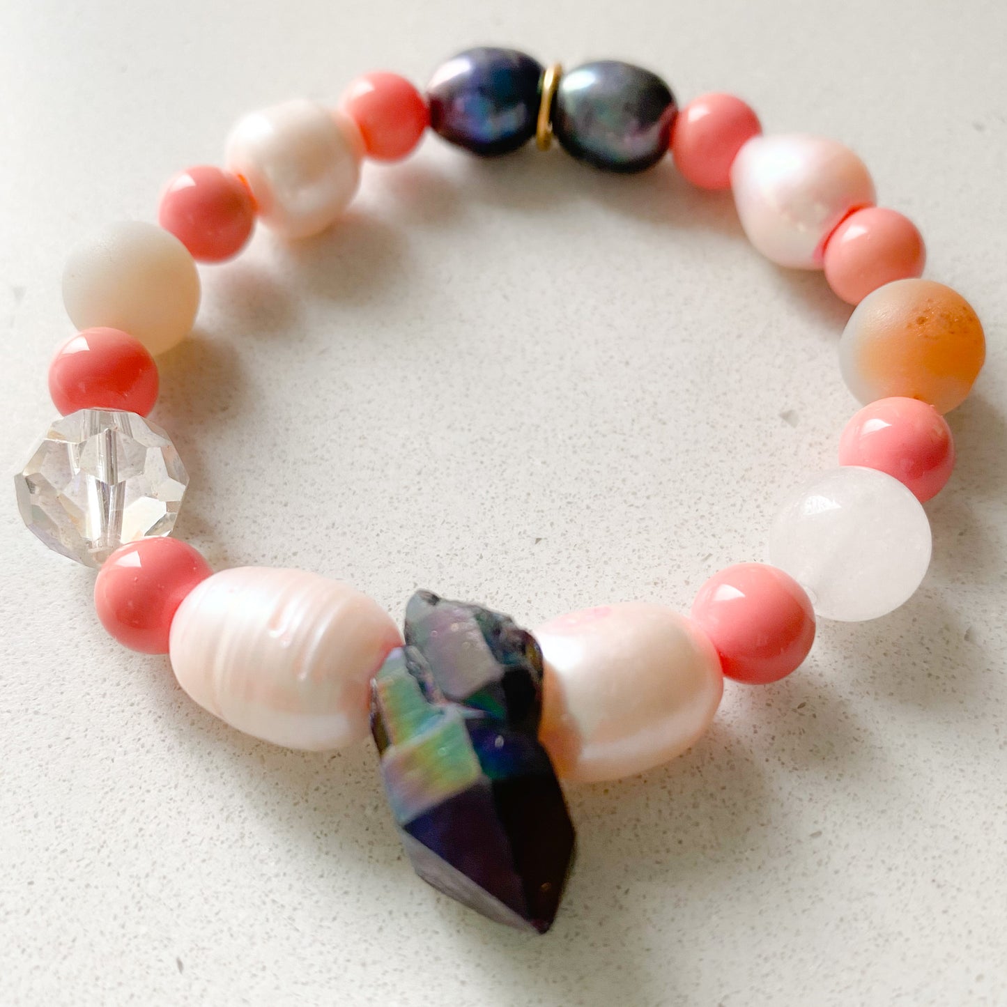 Whisper Peacock Ore Freshwater Pearl Bracelet - Bellestyle