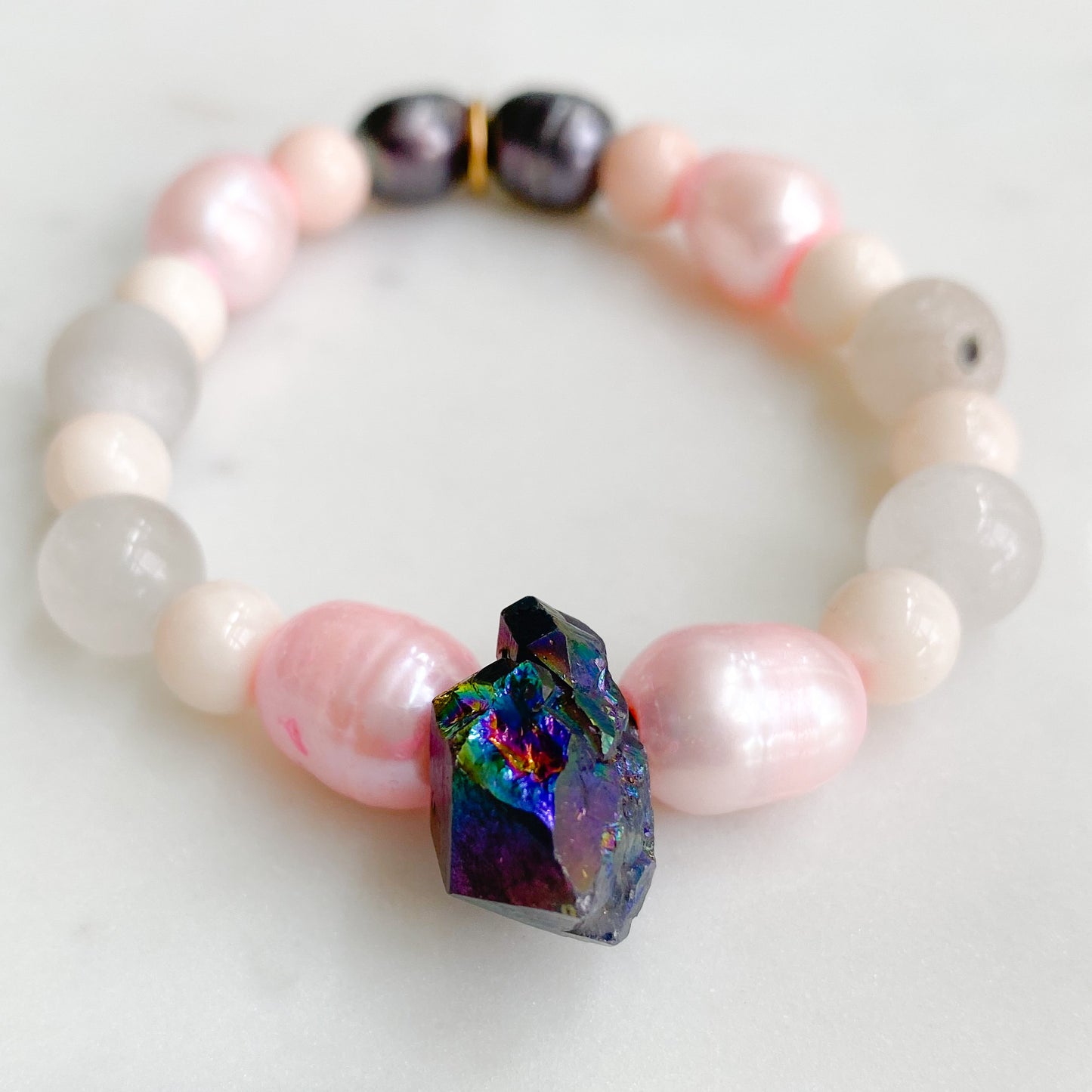 Peacock Ore Freshwater Pearl Bracelet - Bellestyle