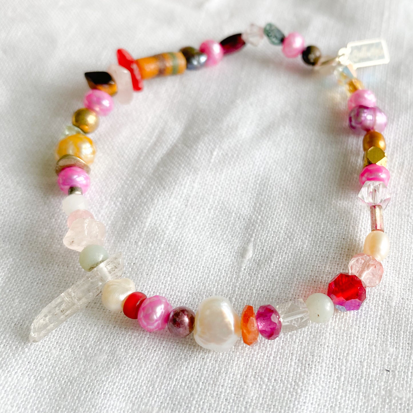 Freshwater Pearl Crystal Quartz Bracelet - BelleStyle