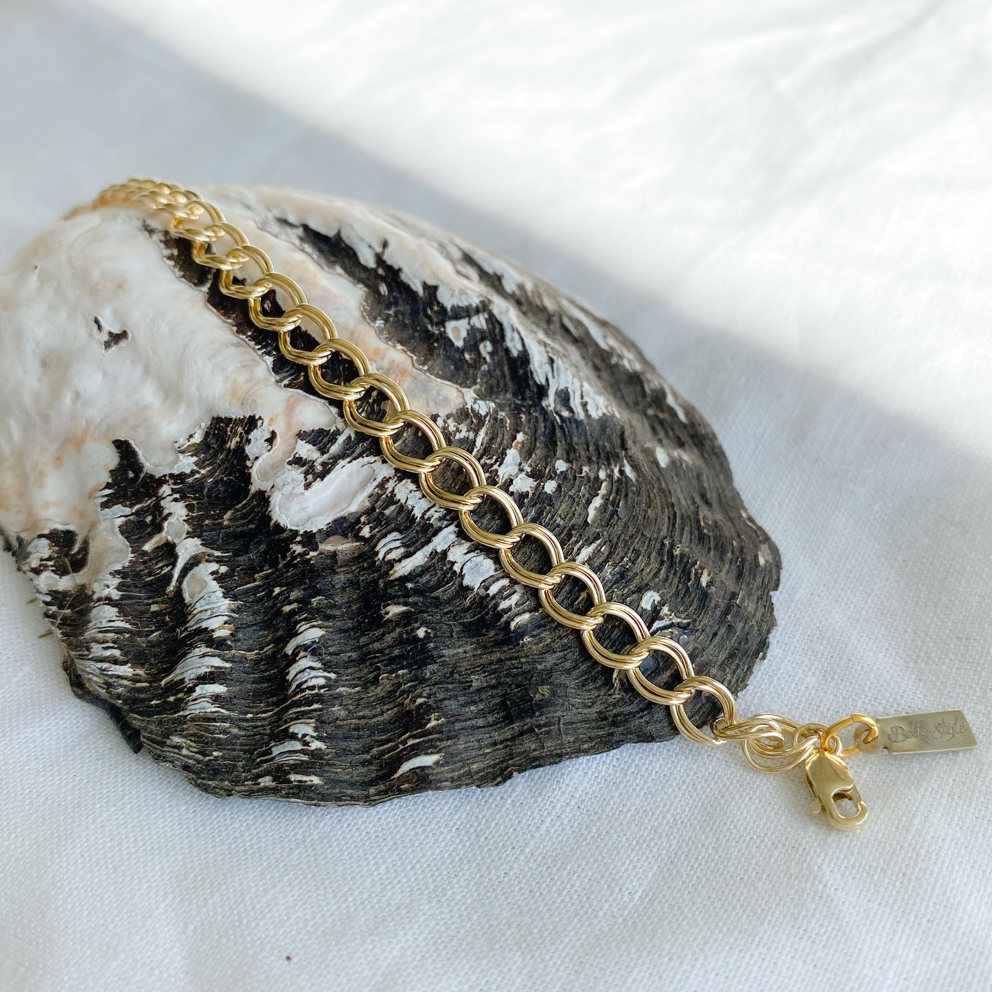 Noah Gold Double Link Bracelet - Bellestyle - 14KTGF waterproof gold chain