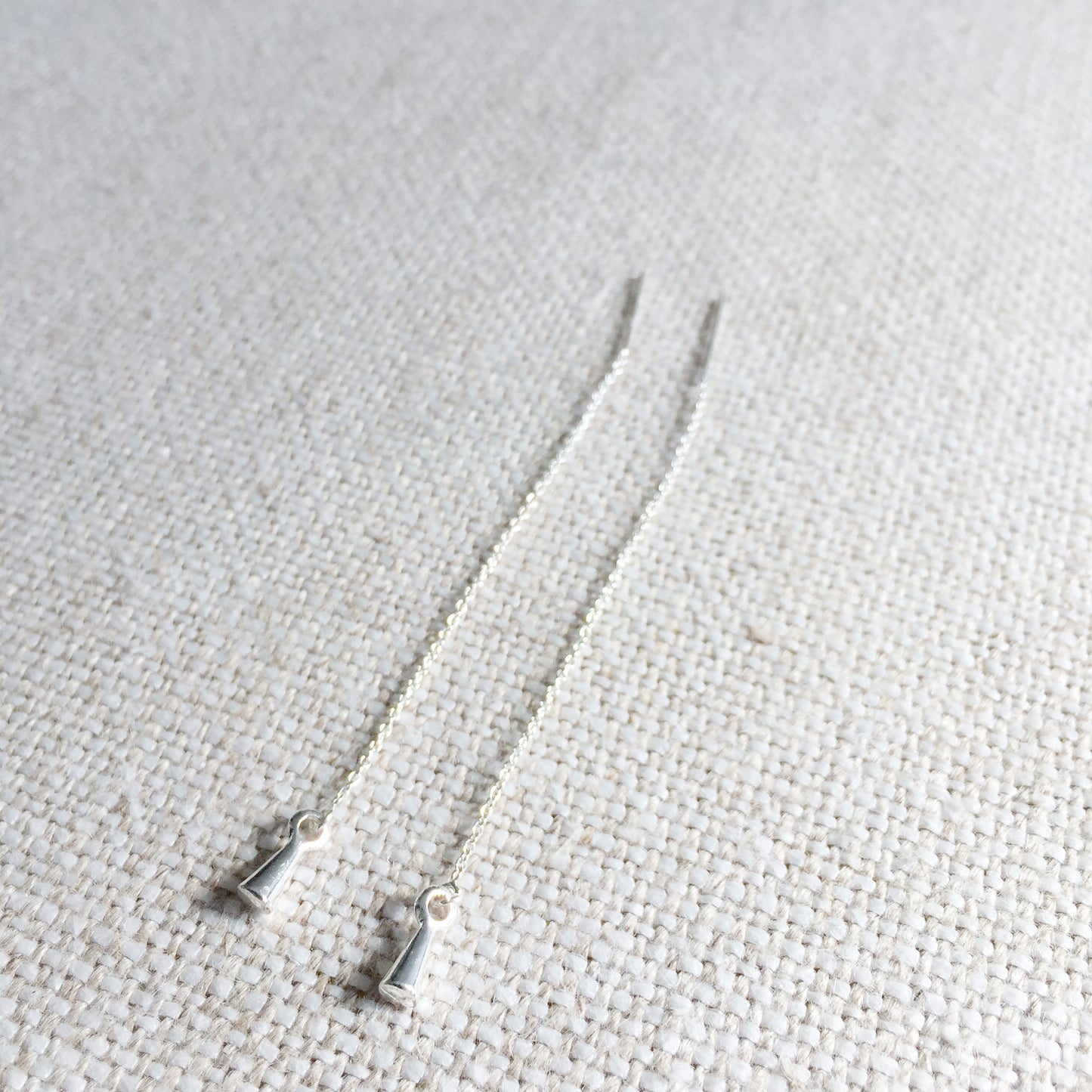 Silver Spike Threader Earrings - BelleStyle