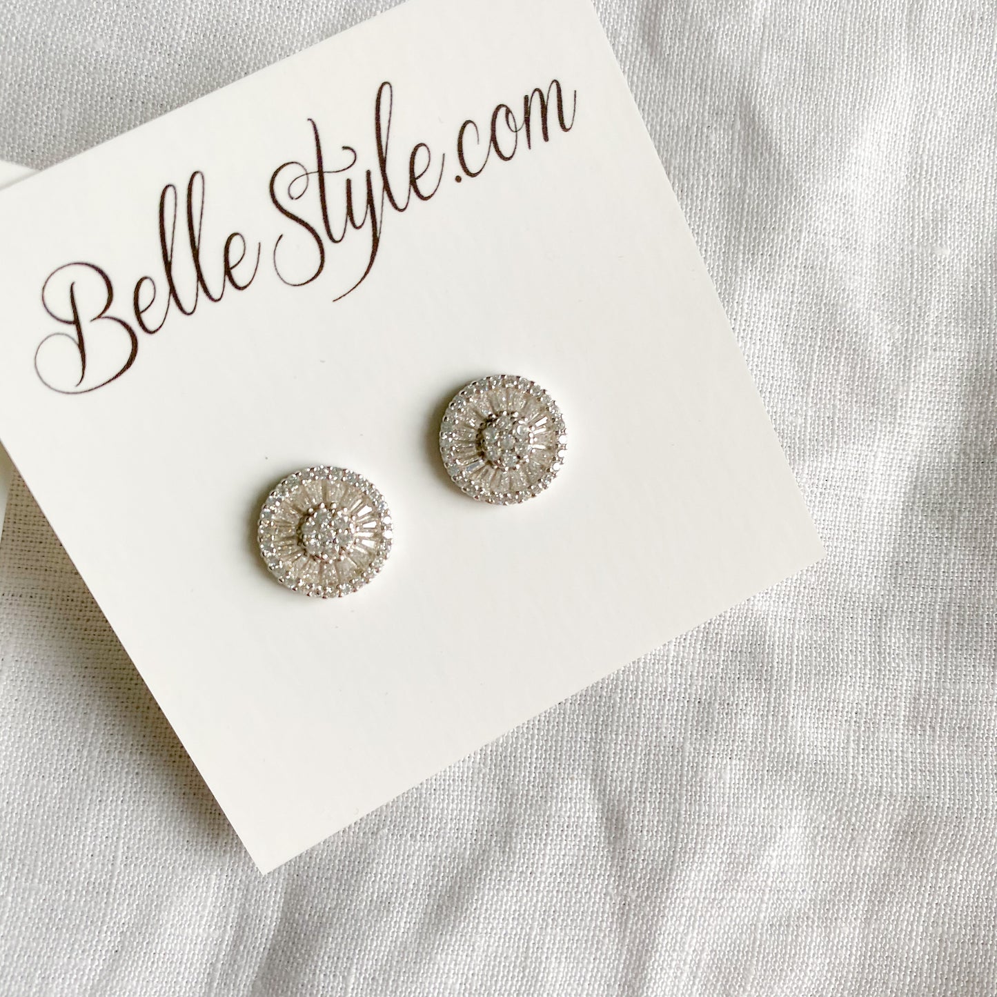 Baguette Circle Crystal Earrings - BelleStyle