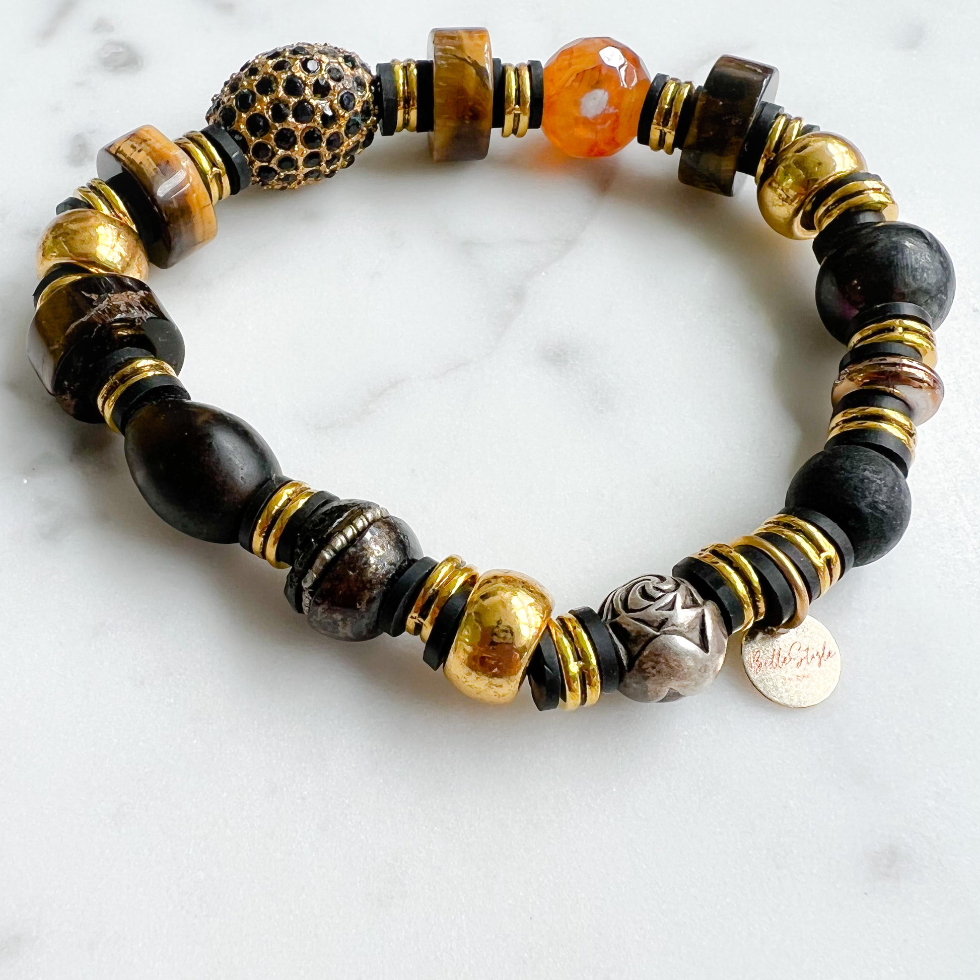 Black Pineapple Tiger Eye Bracelet - BelleStyle