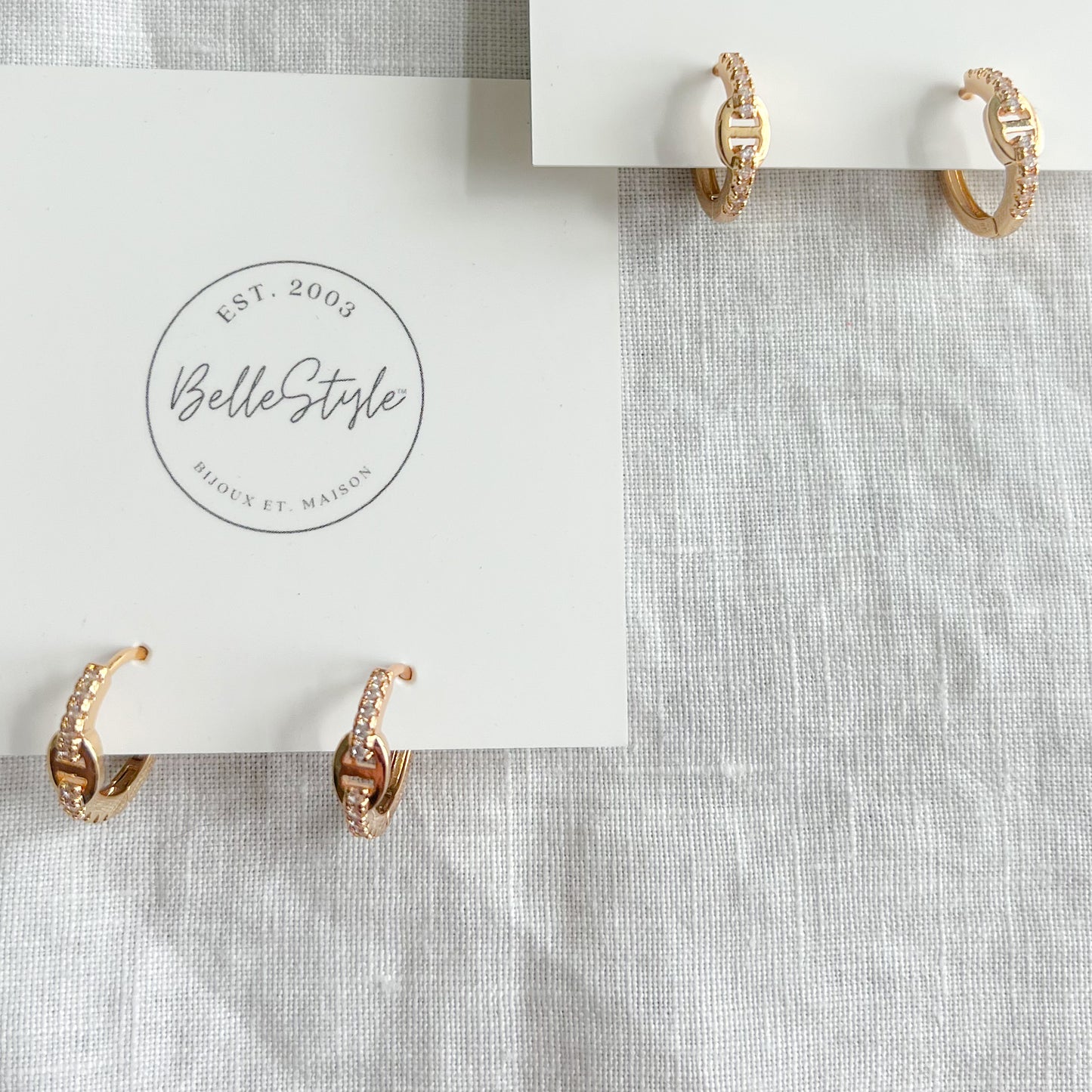Mini Soda Tab Gold Plate Huggie Hoop Earrings - BelleStyle