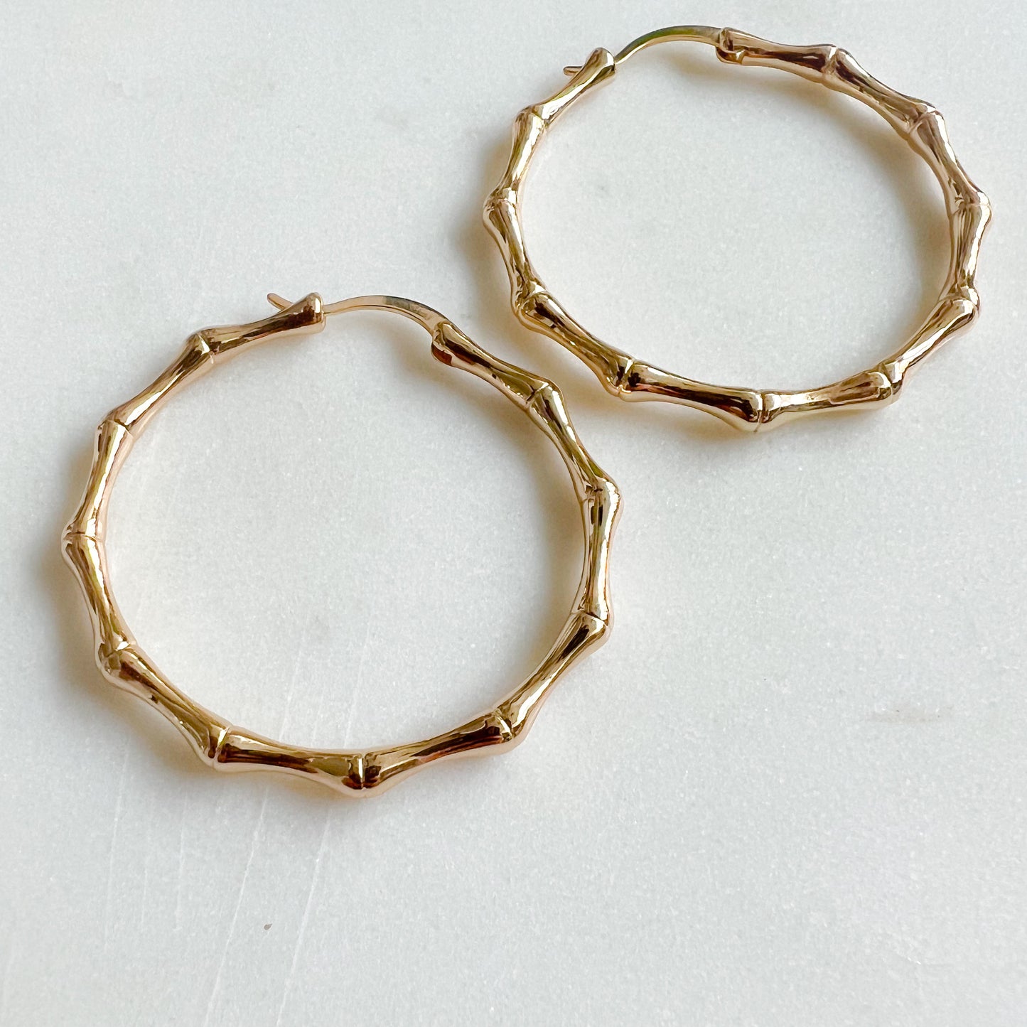 Bamboo 925 Hoop Earrings - BelleStyle