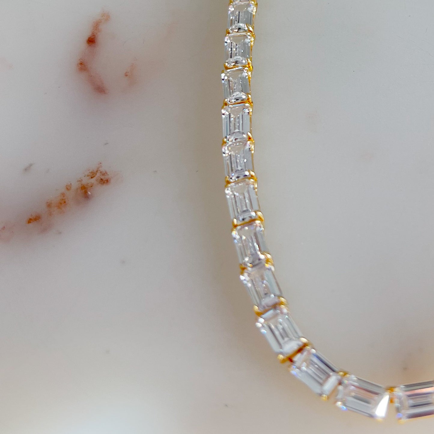 Liberty Baguette Crystal 925 Statement Necklace - BelleStyle
